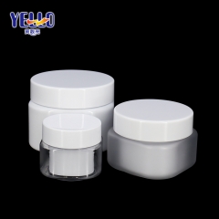8 Ounce Empty White Plastic Body Scrub Jars With Lids / Refillable Round Containers For Cosmetics