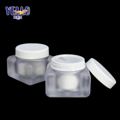 Frosted Clear 50g 1.7 oz Square Cosmetic Jars / Empty Plastic Skincare Face Cream Jars