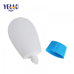40ml Fan-shaped Eyes Lotion Bottles , White Flat Plastic Squeez Bottle with Nozzle Cap