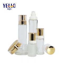 120ml 4oz Empty Frosted Glass Lotion Spray Pump Bottles , Luxury Glass Cosmetic Set