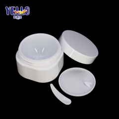 White 1.7 oz 8 oz Cosmetic Jars With Lids , Double Wall Plastic Jar With Spoon