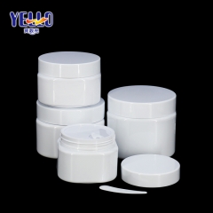 White 1.7 oz 8 oz Cosmetic Jars With Lids , Double Wall Plastic Jar With Spoon