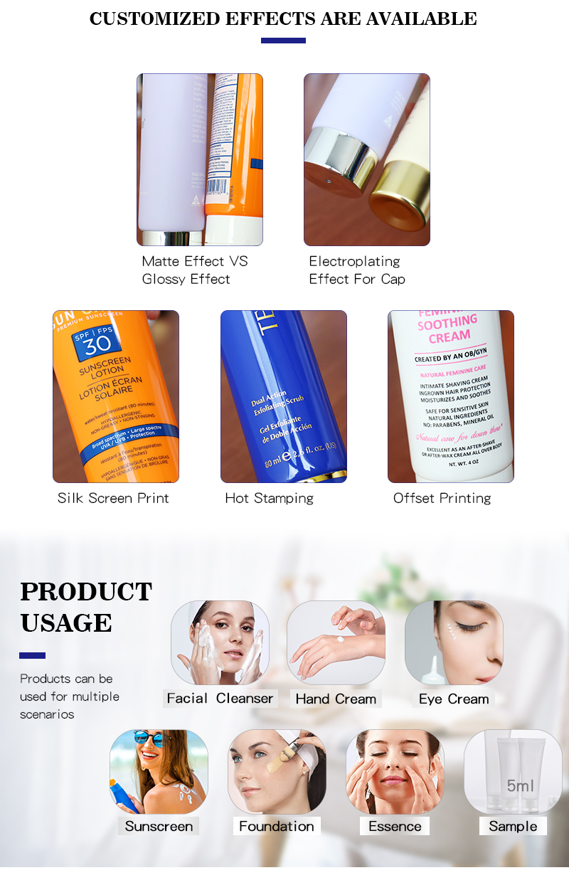 15ml 20ml Black Eye Cream Cosmetic Packaging Tubes With Applicator