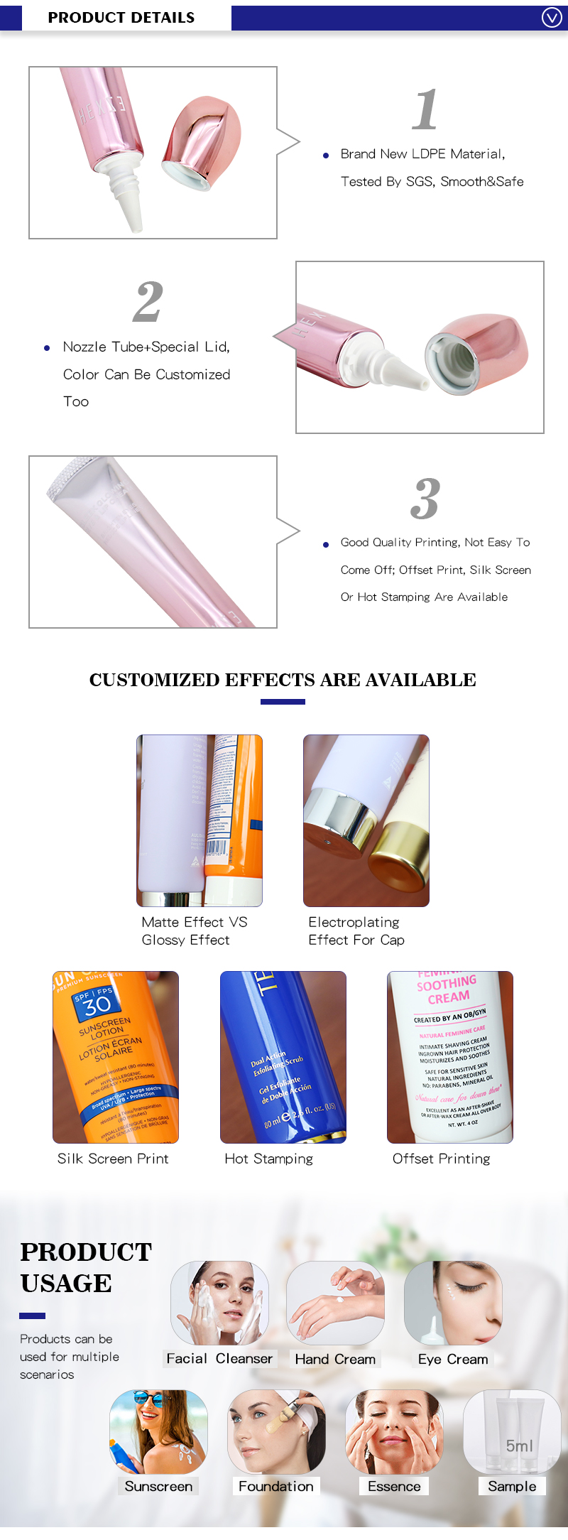 Customize Laminated MakeUp Tubes Packaging
