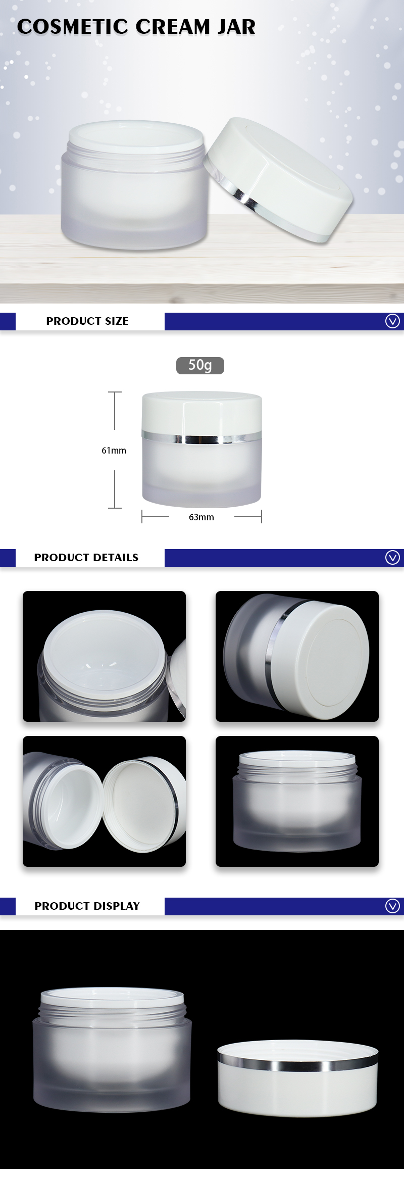 PS Material Plastic Cosmetic Cream Pots , Empty Face Moirsturizer Jar Customize Wholesale