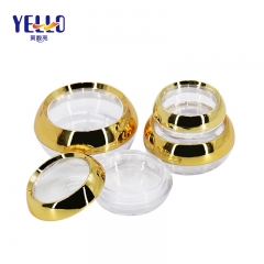 Luxury 1oz Clear Beauty Capsule Cosmetic Plastic Jars With Gold Lids Wholesale