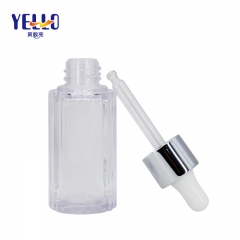 Unique Shape 0.5oz 1 oz Clear Flat Round PETG Bottle with Dropper