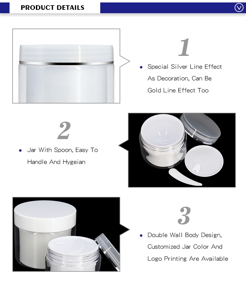 Wholesale White PET Plastic Body Butter Tank Cosmetic Cream Jar