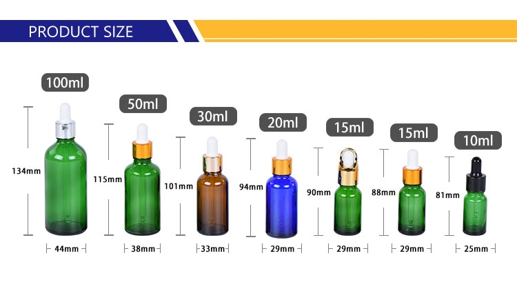 10ml 20ml 50ml Empty Round Glass Dropper Bottles For Serum Essence