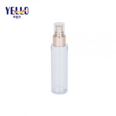 50ml 100ml 150ml Long Slim Plastic Bottles With Golden Mist Spray Pump