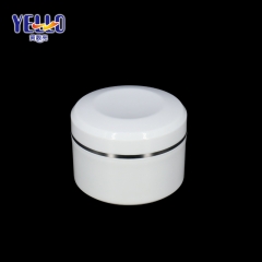 White PP Plastic Face Cream Jar Container, With Silver Gold Edge