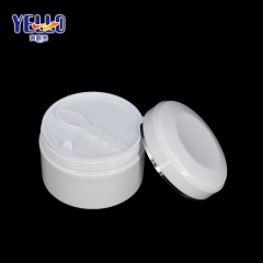 White PP Plastic Face Cream Jar Container, With Silver Gold Edge