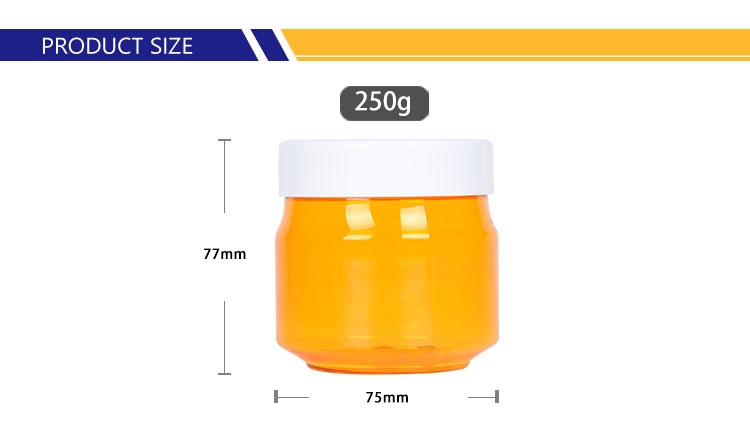 Orange 250g 8 oz Empty Cream Jars WIth Lids