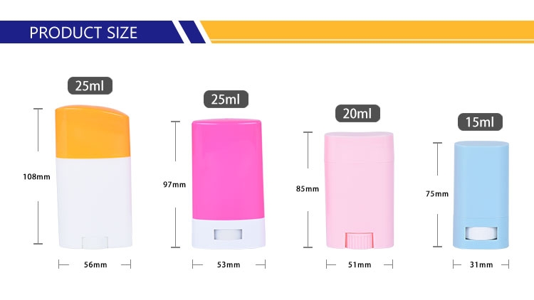 Plastic Refillable Deodorant Stick Containers