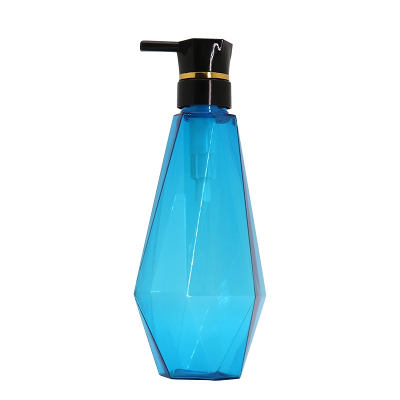 custom PETG blue shampoo bottles