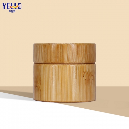 Eco Friendly Bamboo Wooden Cosmetic Cream Jars 30ml 50ml With Lids