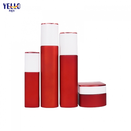 Luxury Red Glass Cosmetic Jars Containers For Creams And Lotion Bottles