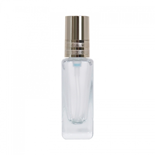 Wholesale Square 25ml Cosmetic Glass Cream Bottles With Gold Pump