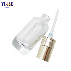 30ml Clear Glass Lotion Containers Bottle, Gold Pump Serum Bottles