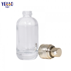 30ml Clear Glass Lotion Containers Bottle, Gold Pump Serum Bottles