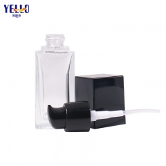 30ml Transparent Square Empty Lotion Bottle Glass For Skincare Packaging