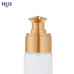 Refillable 15ml 25ml Glass Lotion Bottles Luxury Gold Cream Pump Bottles