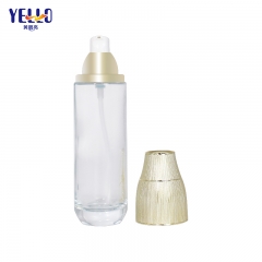 Gold Luxury Glass Bottle With Pump And Skincare Jars