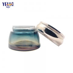 Gradient Color Glass Lotion Bottle With Pump And Elegant Cosmetic Cream Jar