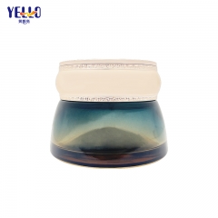 Gradient Color Glass Lotion Bottle With Pump And Elegant Cosmetic Cream Jar