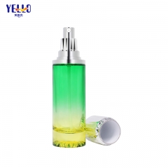 Luxury Green Yellow Glass Cream Jars And Lotion Bottles With Pump