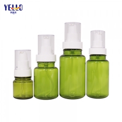 Green Cosmetic Lotion Pump Dispenser Bottles And Cosmetic Cream Jars