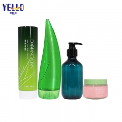 Green Shampoo Container Packaging Lotion Tube And Bottles Body Scrub Jar