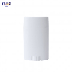 Plastic Eco Friendly White Deodorant Reusable Tube Containers Oval 75g