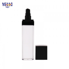 Square Clear Acrylic Lotion Bottles And Cosmetic Jars With Black Cap