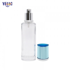 Clear Serum Lotion Pump Glass Bottle And 50Ml Luxury Glass Cream Jar